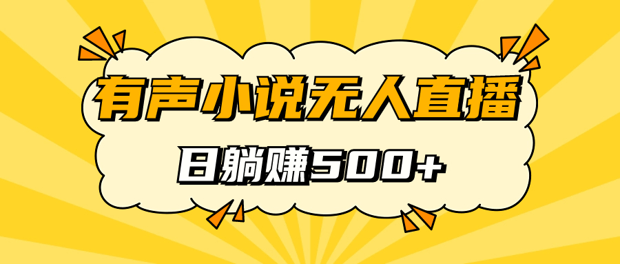 有声小说无人直播，睡着觉日入500，保姆式教学-创淘项目网