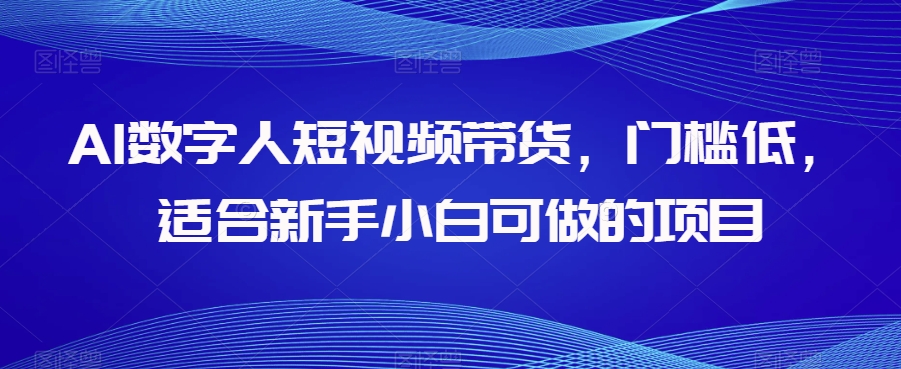 AI数字人短视频带货，门槛低，适合新手小白可做的项目-创淘项目网