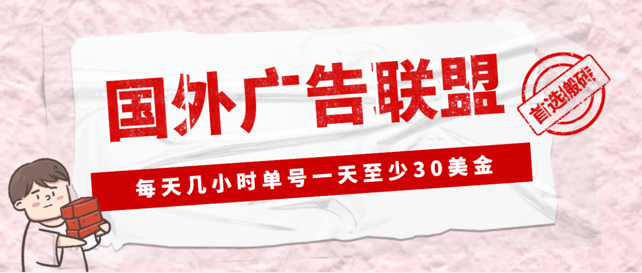 外面收费1980最新国外LEAD广告联盟搬砖项目，单号一天至少30美金(详细教程)-创淘项目网