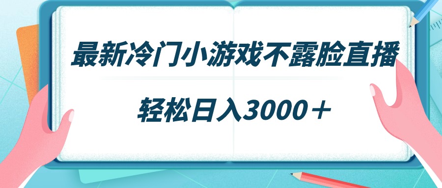 最新冷门小游戏不露脸直播，场观稳定几千，轻松日入3000＋-创淘项目网