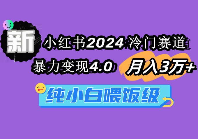 小红书2024冷门赛道 月入3万+ 暴力变现4.0 纯小白喂饭级-创淘项目网