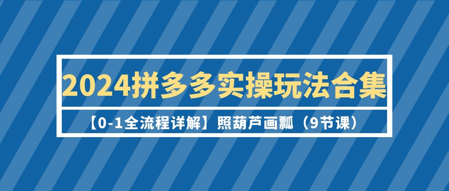 2024年拼多多运营实操玩法合集【0-1全流程详解】照葫芦画瓢（9节课）-创淘项目网