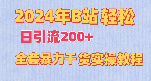 2024年B站轻松日引流200+的全套暴力干货实操教程-创淘项目网
