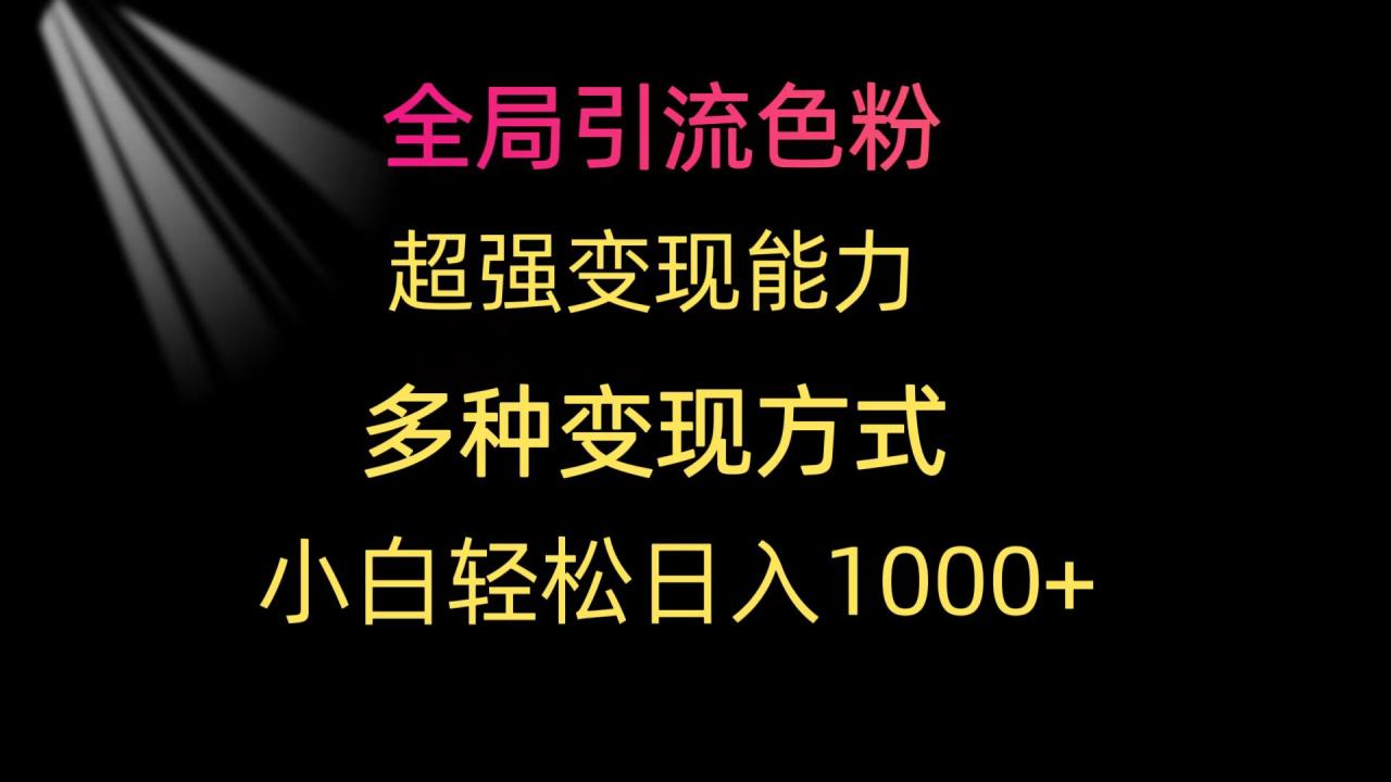 全局引流色粉 超强变现能力 多种变现方式 小白轻松日入1000+-创淘项目网