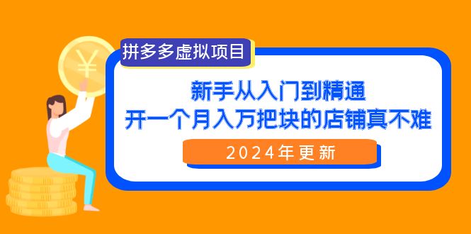 拼多多卖虚拟项目：零基础到精通，开一个月入万把块的店铺 真不难（24年新版）-创淘项目网