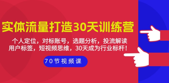 30天实体店铺流量打造训练营：个人定位，对标账号，选题分析，投流解读-70节-创淘项目网