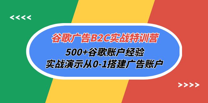 谷歌广告B2C实战特训营，500+谷歌账户经验，实战演示从0-1搭建广告账户-创淘项目网