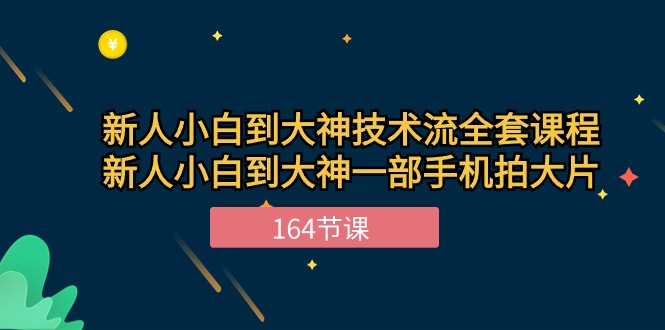 新手手机摄影小白到大神-技术流全套课程，新人小白到大神一部手机拍大片-164节课-创淘项目网