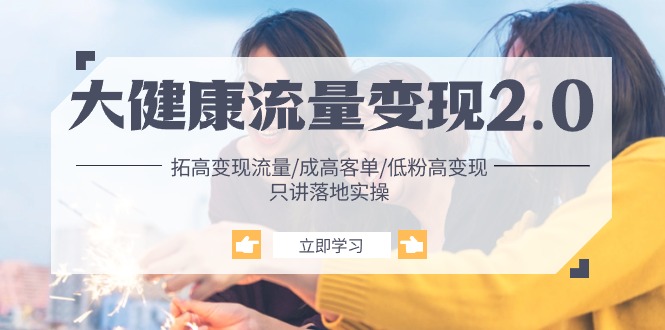 大健康 流量 变现2.0：拓高变现 流量/成高客单/低粉高变现/只讲落地实战-创淘项目网