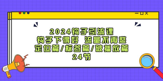 2024钩子·引流课：钩子下得好 流量不再愁，定位篇/标签篇/破播放篇/24节-创淘项目网
