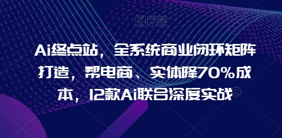 AI终点站，全系统商业闭环矩阵打造，帮电商、实体降70%成本，12款AI联合深度实战【0906更新】-创淘项目网