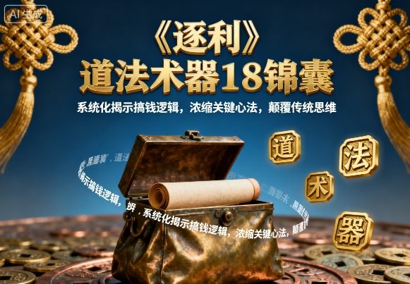 道法术器18锦囊，系统化揭示搞钱逻辑，浓缩关键心法，颠覆传统思维-创淘项目网