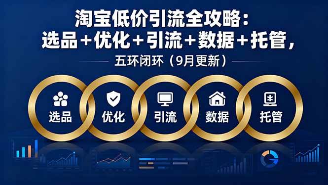 淘宝低价引流全攻略：选品＋优化＋引流＋数据＋托管，五环闭环（9月更新）-创淘项目网