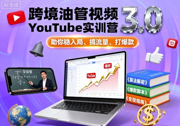 跨境油管视频YouTube实训营3.0，助你稳入局、搞流量、打爆款-创淘项目网