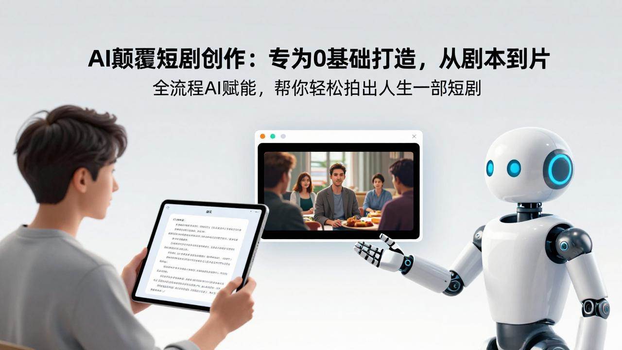 AI颠覆短剧创作：专为0基础打造，从剧本到成片全流程AI赋能，帮你轻松拍出人生第一部短剧-创淘项目网